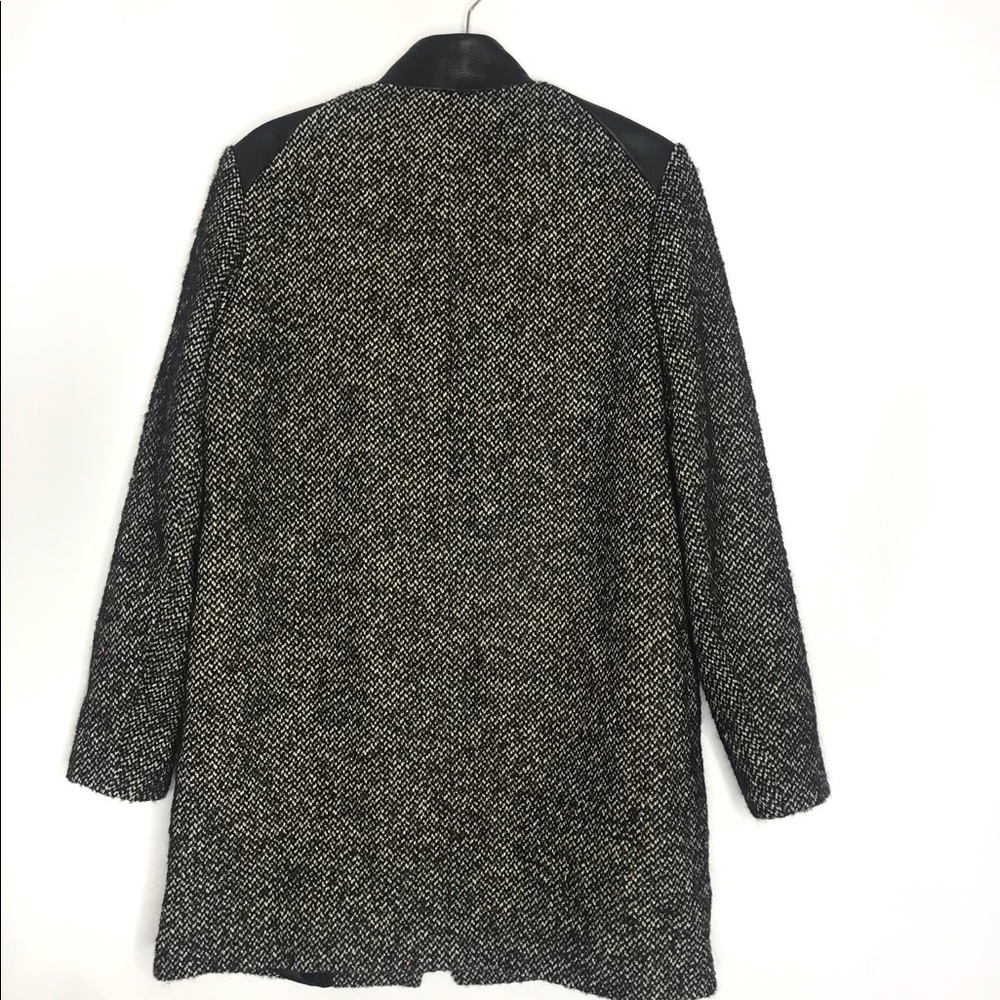 Maje Wool Leather Panel Coat - Picture 5 of 7